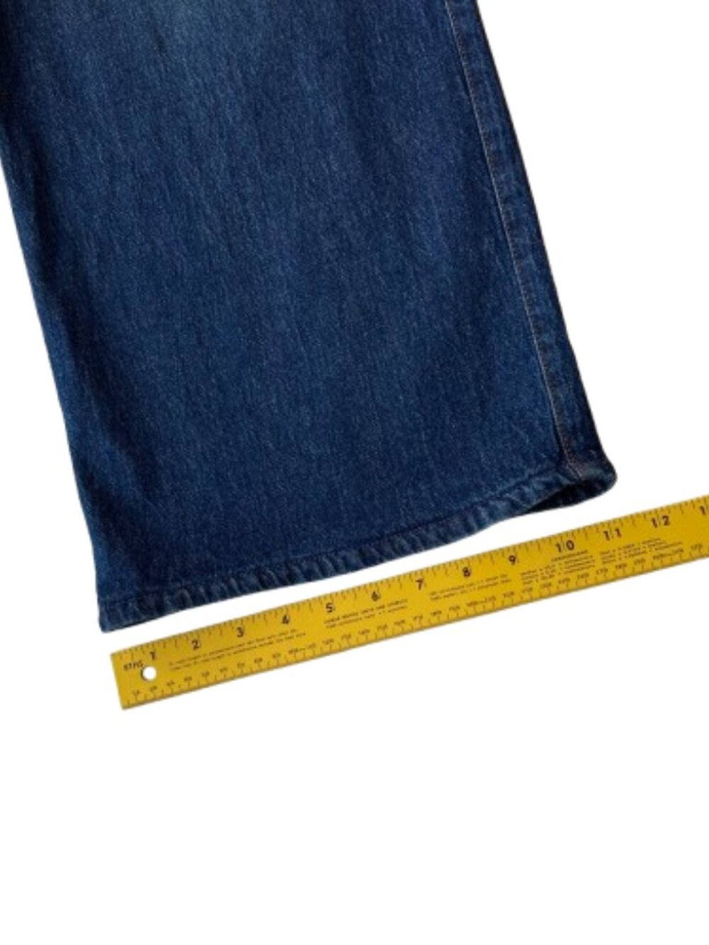 Democracy Ab Solution Skyrise Wide Leg Jeans Tulip Hem 6 PETITE Blue Denim NWT - Picture 7 of 9